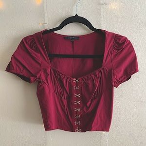Burgundy Cropped Blouse